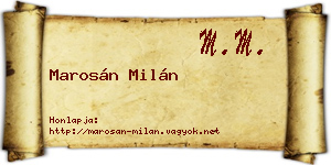 Marosán Milán névjegykártya