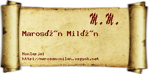 Marosán Milán névjegykártya