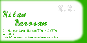 milan marosan business card